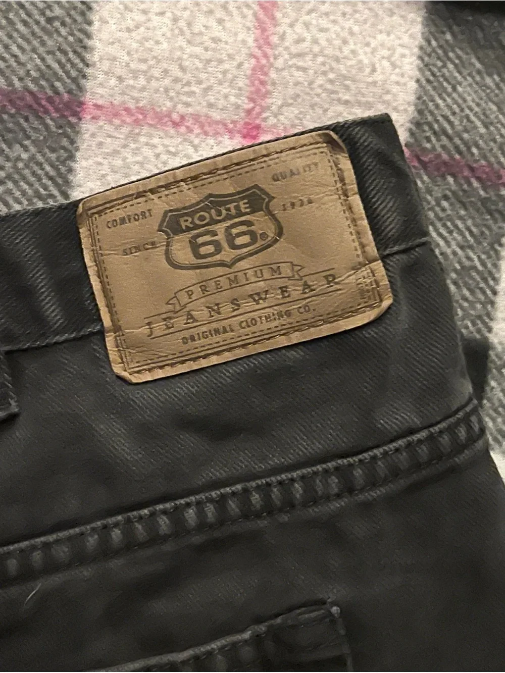 Men's Black vintage Route 66 jorts